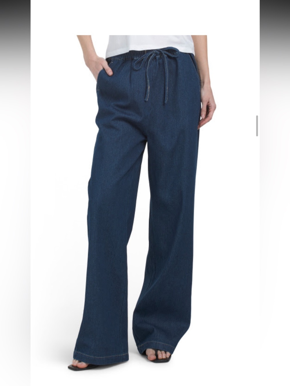 NWT- IDEM DITTO Wide Leg tie waist  Denim Pants - Blue
